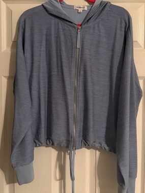Kinesis Light Blue Zip-Up Hooded Jacket, crops and shorts (3 piece)